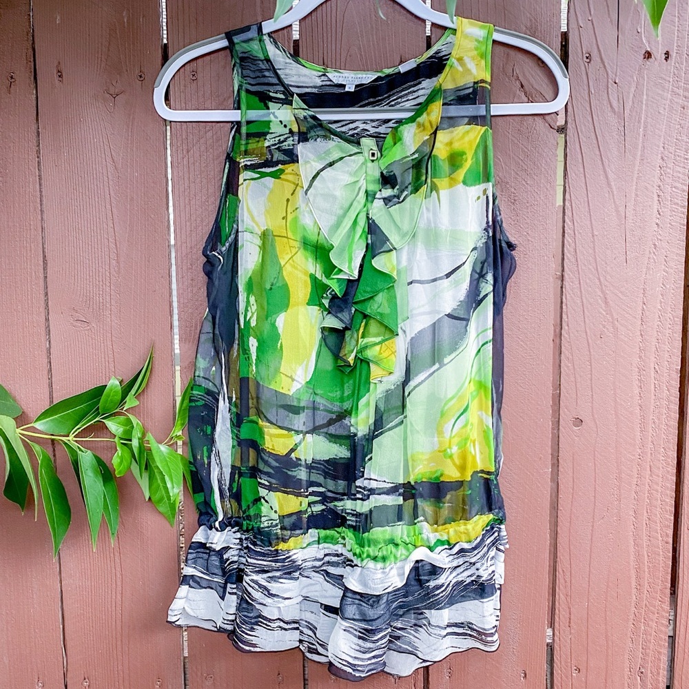 Audrey Talbots Sheer Sleeveless Blouse Size 8
